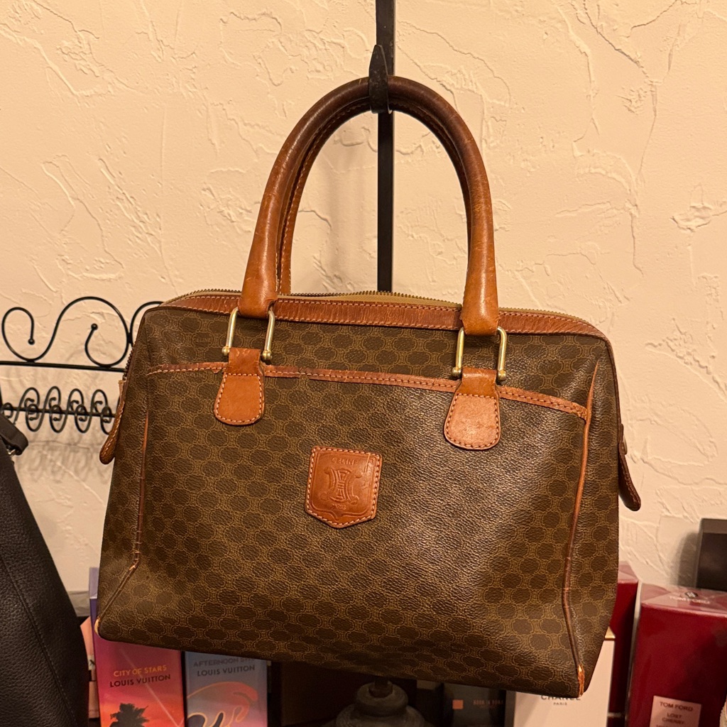 Celine Vintage Boston Bag Brown Leather Bag